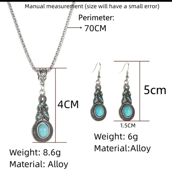 Boho princess earrings and necklace set - Picture 3 of 8